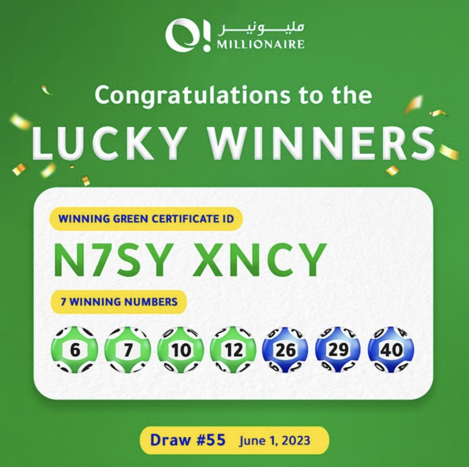 Congratulations to the Episode 55 Winners of the #OMillionaire Raffle Draw and Green Lottery!