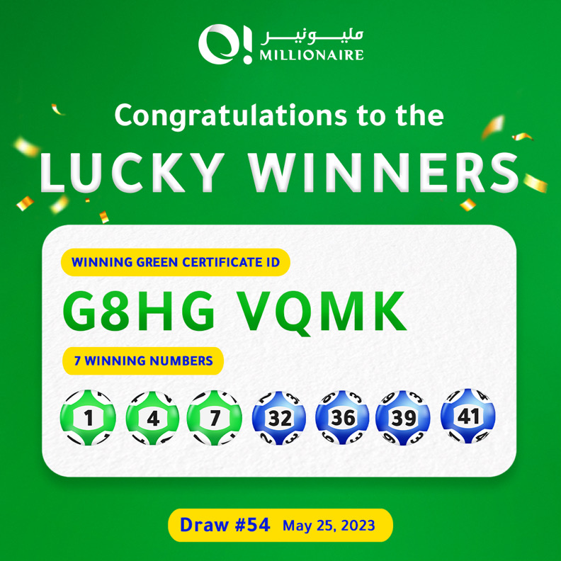 Congratulations to the Episode 54 Winners of the #OMillionaire Raffle Draw and Green Lottery!