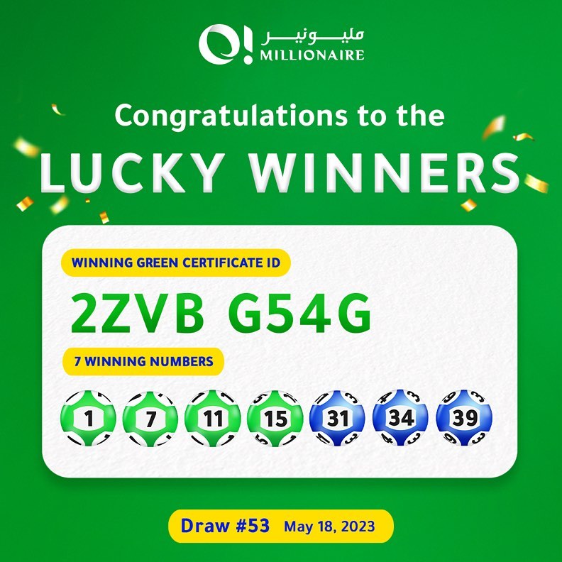 Congratulations to the Episode 53 Winners of the #OMillionaire Raffle Draw and Green Lottery!